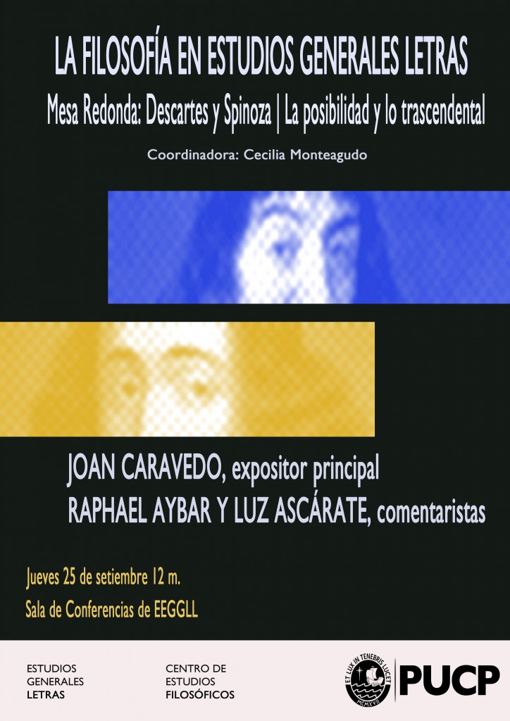Mesa sobre Descartes y Spinoza (afiche)